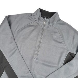 Spyder Womens 2XL Grey Black Waffle Knit 1/4 Zip Pullover Jacket BNWT